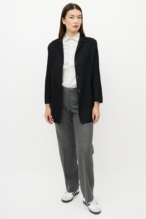 Jil Sander Black Cashmere Long  Blazer