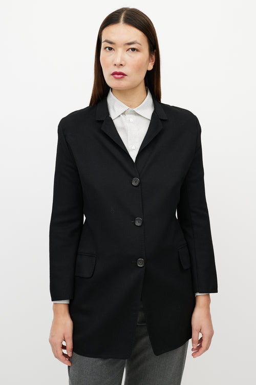 Jil Sander Black Cashmere Long  Blazer