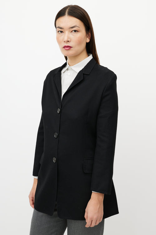 Jil Sander Black Cashmere Long  Blazer