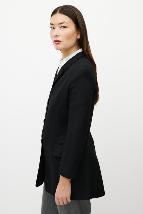 Jil Sander Black Cashmere Long  Blazer