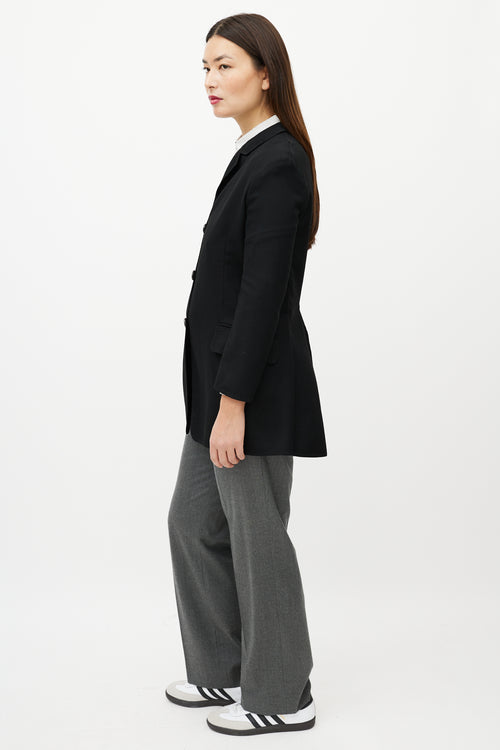 Jil Sander Black Cashmere Long  Blazer