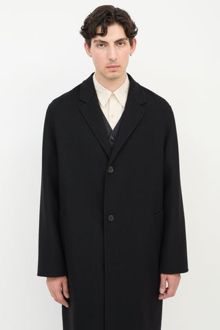 Jil Sander Black Cashmere Two Pocket Coat