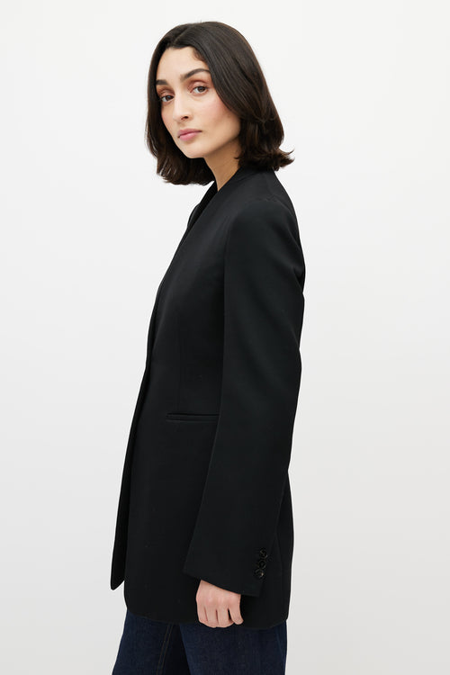 Jil Sander Black Collarless One Button Blazer