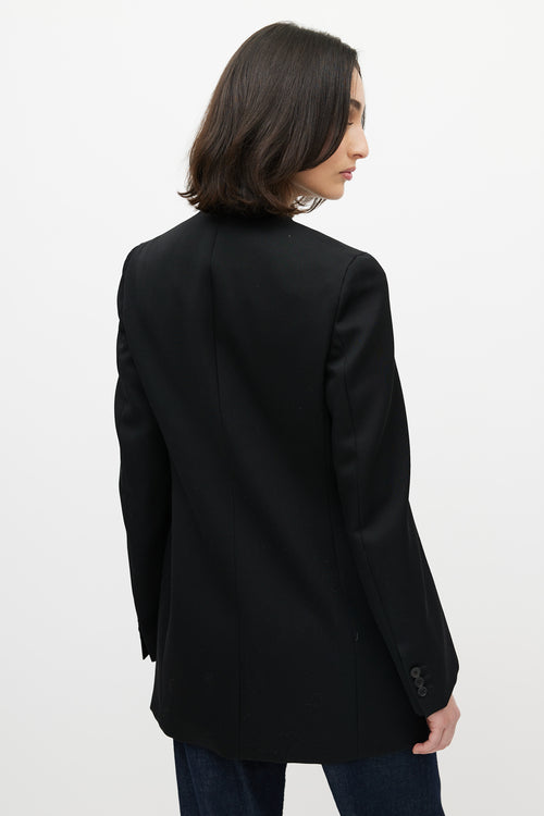 Jil Sander Black Collarless One Button Blazer