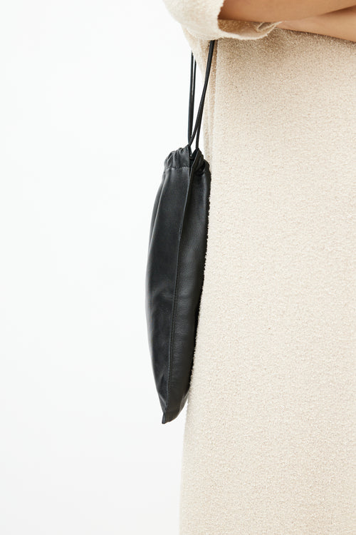 Jil Sander Black Drawstring Pouch Bag