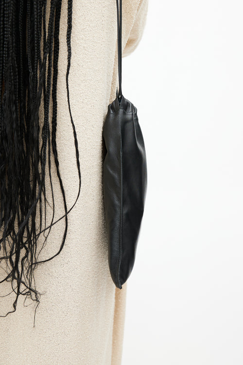 Jil Sander Black Drawstring Pouch Bag