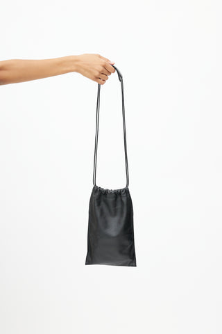 Jil Sander Black Drawstring Pouch Bag