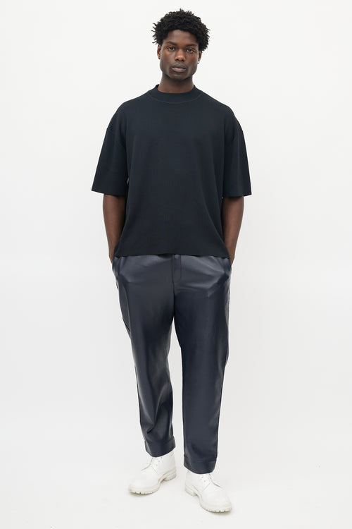 Jil Sander Black Knit Mock Neck Top