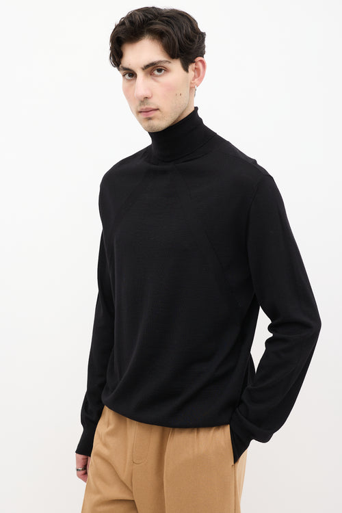 Jil Sander Black Wool Long Sleeve Turtleneck