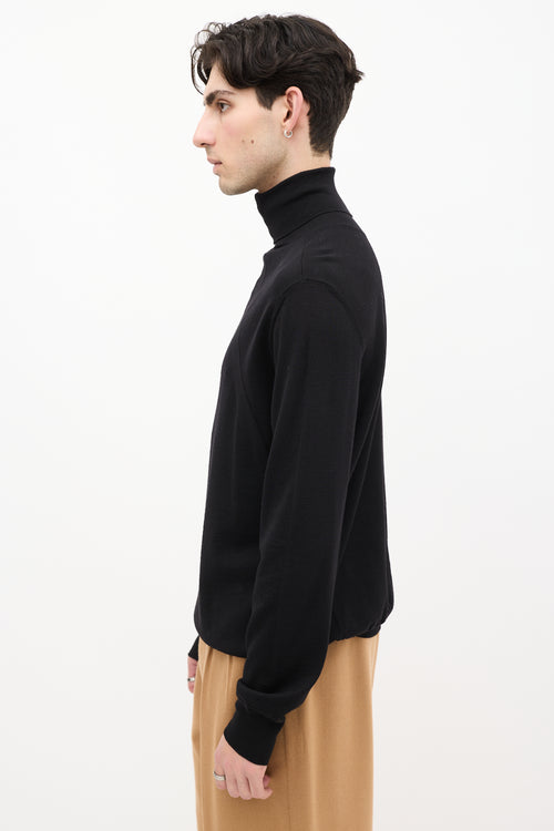 Jil Sander Black Wool Long Sleeve Turtleneck