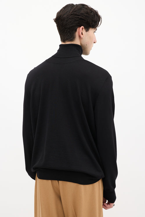 Jil Sander Black Wool Long Sleeve Turtleneck