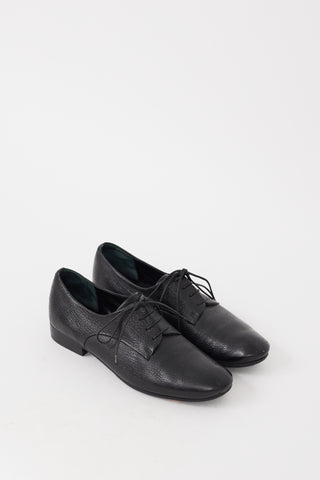 Jil Sander Black Pebbled Leather Oxford