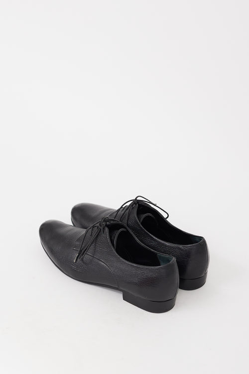 Jil Sander Black Pebbled Leather Oxford