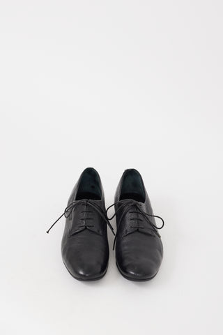 Jil Sander Black Pebbled Leather Oxford