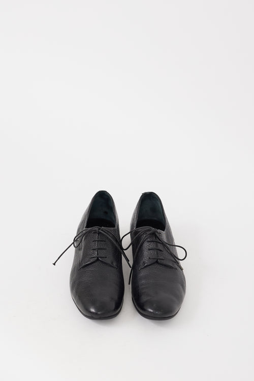 Jil Sander Black Pebbled Leather Oxford