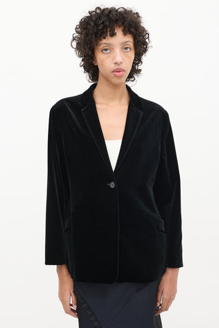 Jil Sander Black Velvet 
Cashmere Blend Blazer