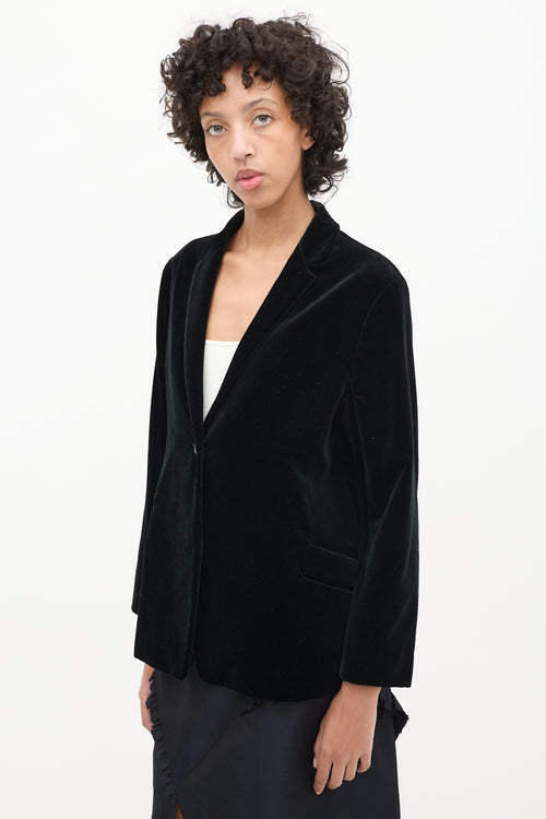 Jil Sander Black Velvet 
Cashmere Blend Blazer