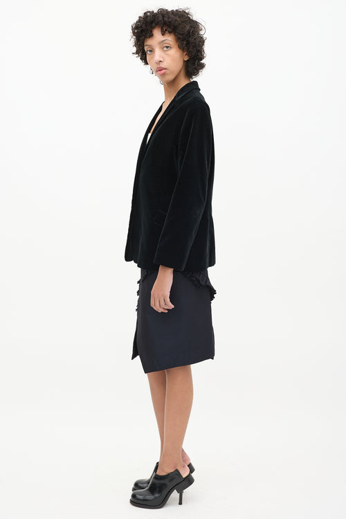 Jil Sander Black Velvet 
Cashmere Blend Blazer