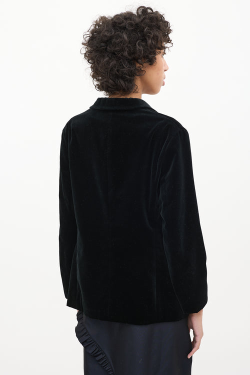 Jil Sander Black Velvet 
Cashmere Blend Blazer