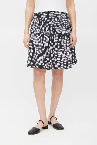 Jil Sander Black 
White Blur Skirt