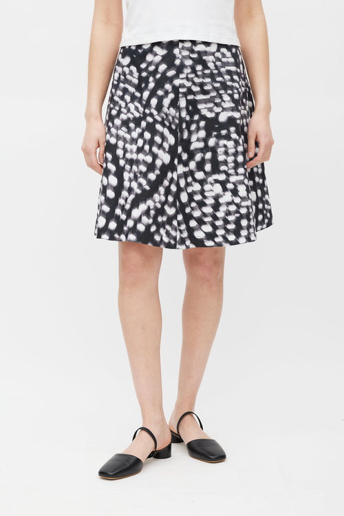 Jil Sander Black 
White Blur Skirt