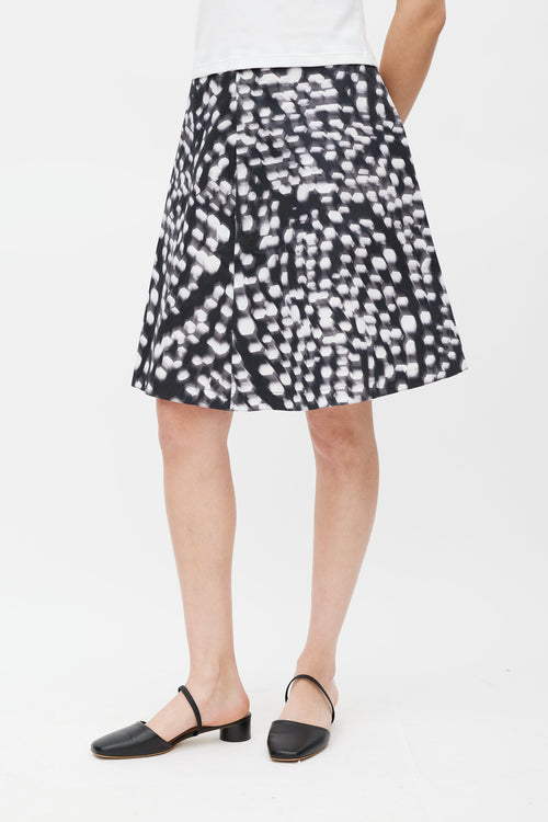 Jil Sander Black 
White Blur Skirt