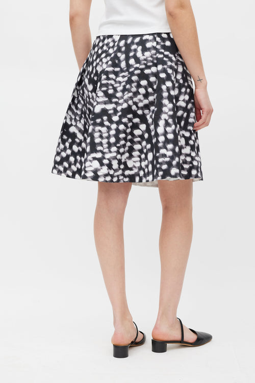 Jil Sander Black 
White Blur Skirt