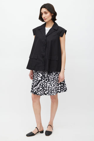 Jil Sander Black 
White Blur Skirt