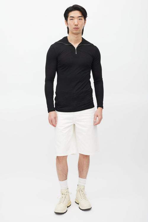 Jil Sander Black 
White Zip Top