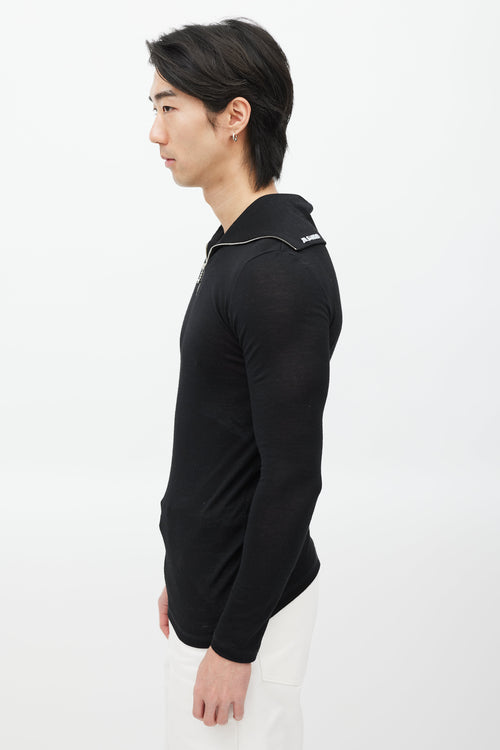 Jil Sander Black 
White Zip Top