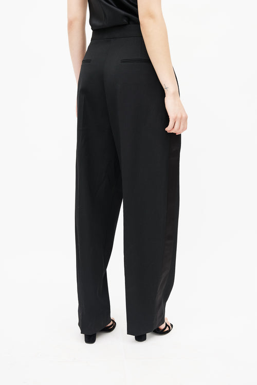 Jil Sander Black Wide Leg Tuxedo Trouser