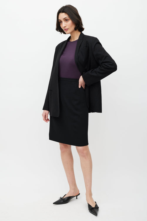 Jil Sander Black Wool Skirt