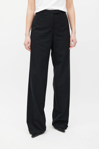 Jil Sander Black Wool Wide Leg Trouser