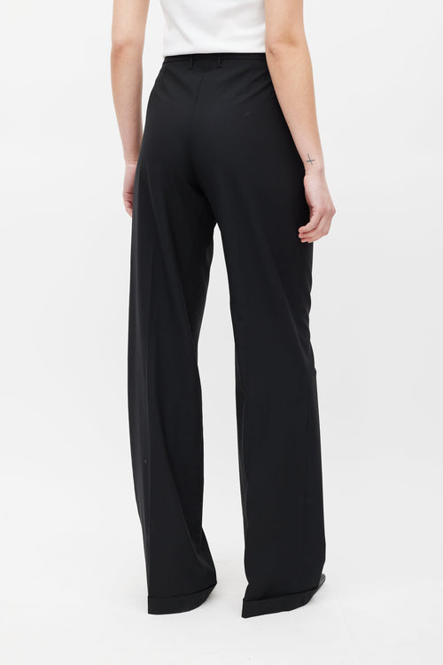 Jil Sander Black Wool Wide Leg Trouser