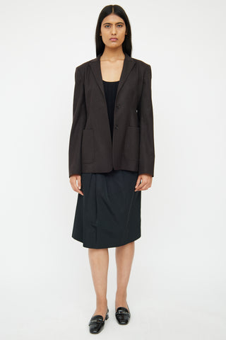 Jil Sander Brown Wool Peak Lapel Blazer