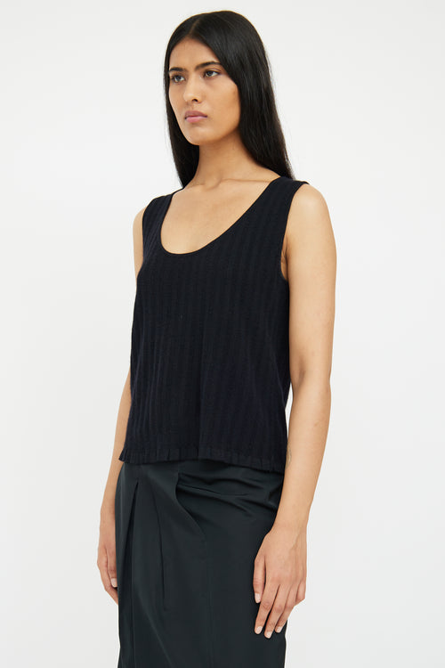 Jil Sander Black Cashmere Sleeveless Knit Top