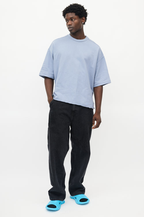 Jil Sander Blue Short Sleeve Sweatshirt