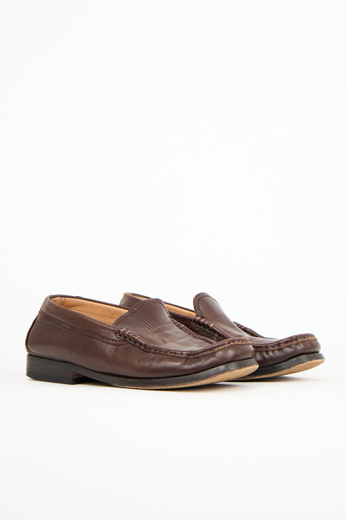 Jil Sander Brown Leather Square Toe Loafer