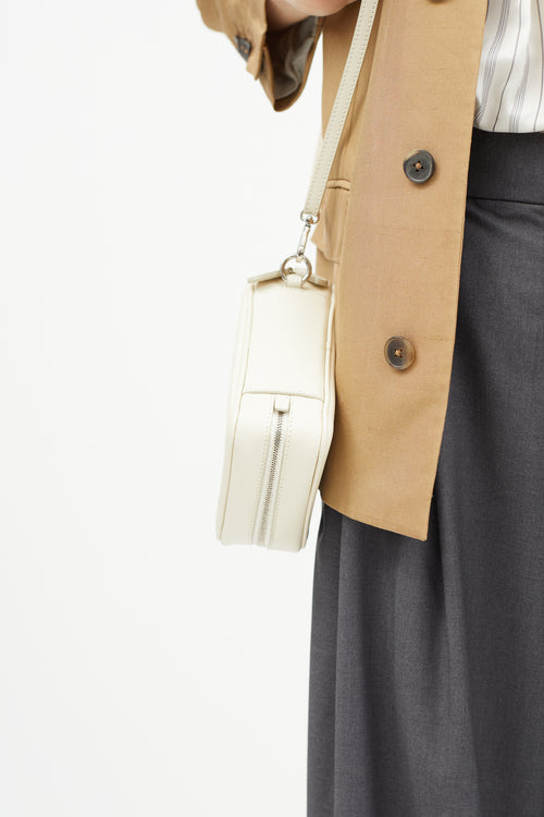 Jil Sander Cream Rectangular Crossbody Bag