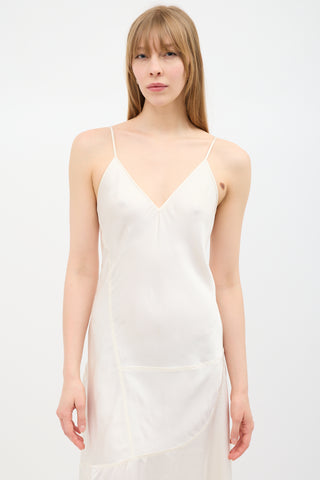 Jil Sander Cream Satin Panelled Dress