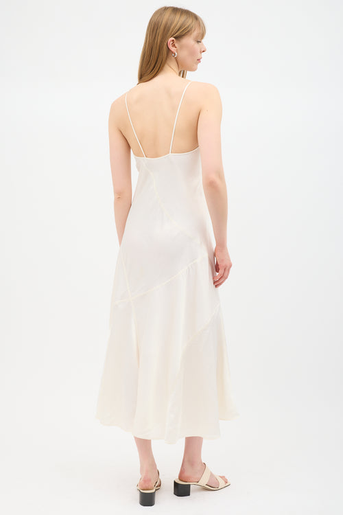 Jil Sander Cream Satin Panelled Dress