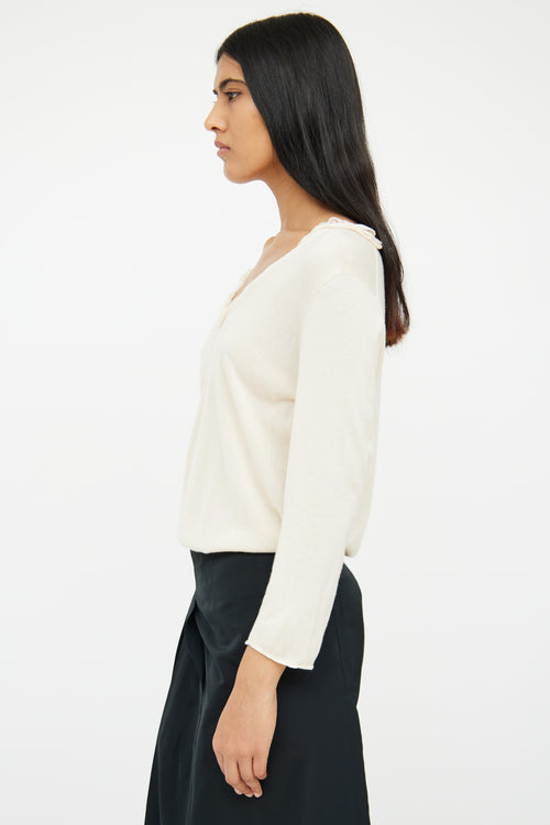 Jil Sander Cream Cashmere 
Silk Blend Top