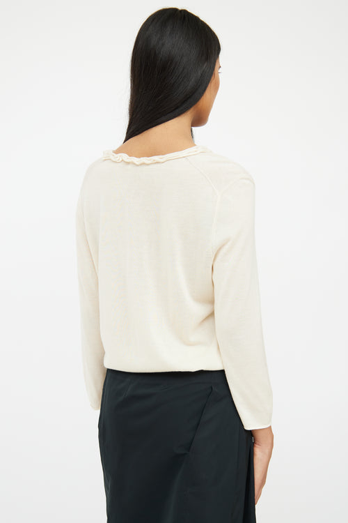 Jil Sander Cream Cashmere 
Silk Blend Top