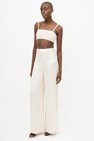 Jil Sander Cream Wide Leg Trouser