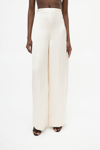 Jil Sander Cream Wide Leg Trouser