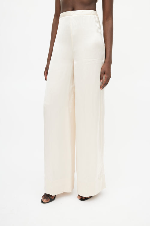 Jil Sander Cream Wide Leg Trouser