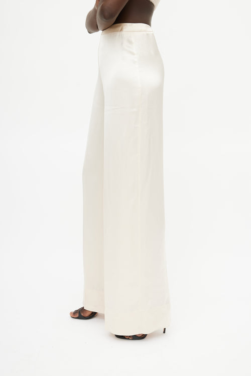 Jil Sander Cream Wide Leg Trouser