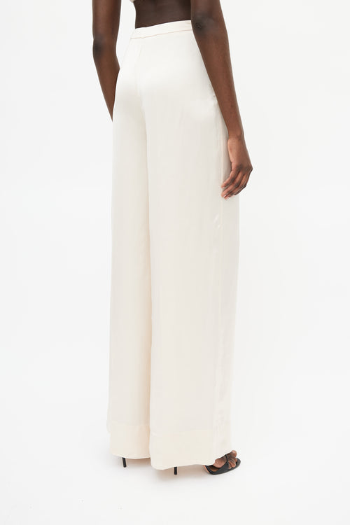 Jil Sander Cream Wide Leg Trouser