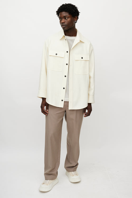 Jil Sander Cream Wool Shirt