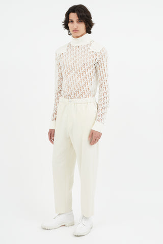 Jil Sander Cream Wool Trouser